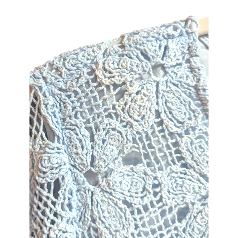 Tuckernuck Belclaire Light Blue Crochet Lace Shift Dress Short Sleeve XL NWT - Picture 6 of 6